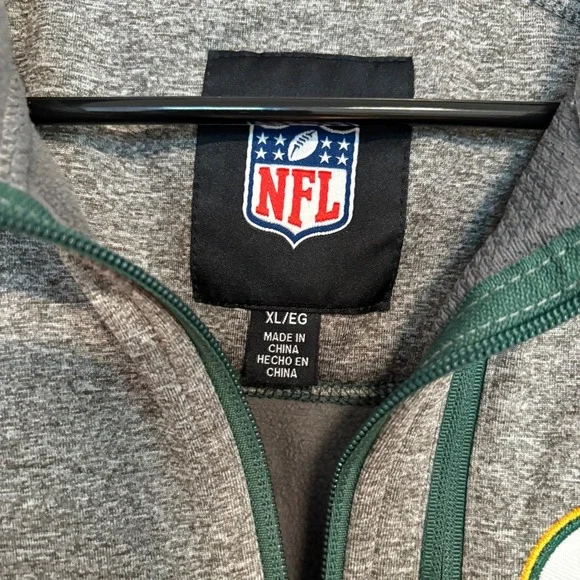 NFL‎ Green Bay Packers Mens XL Pullover 1/4 Zip Fleece Lined Jacket - Picture 10 of 13